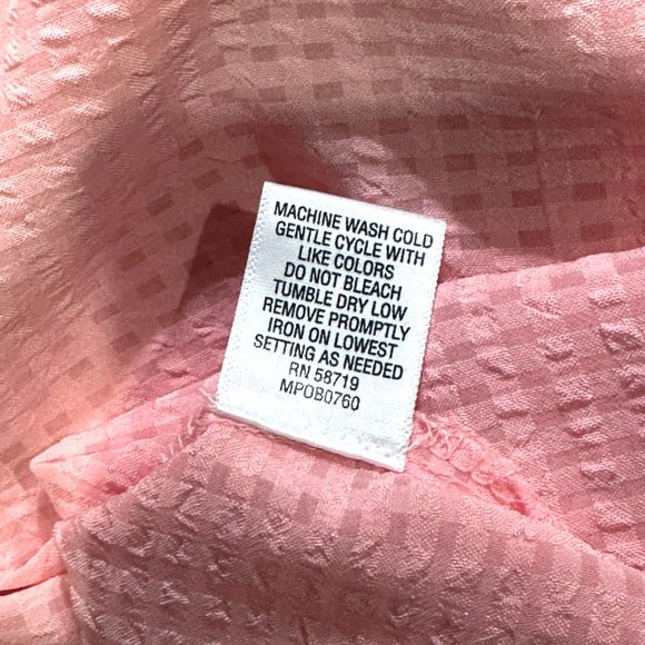 Studio Works Roll-Tab Sleeve Bright Pink Button Down Blouse Medium - Picture 9 of 13